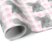 Gray Mouse auf Gingham Geschenkpapier (Rolleneckpunkt)