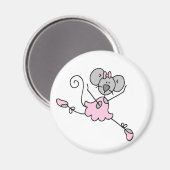 Gray Mouse Ballerina Magnet (Vorderseite/Rückseite)