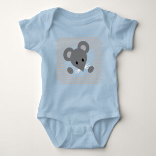 Gray Mouse Burst Baby Strampler