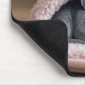 Gray Mouse Sleeping in a Pink Slipper Mousepad (Ecke)