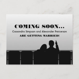 Gray Movie Theater Save the Date Postkarte
