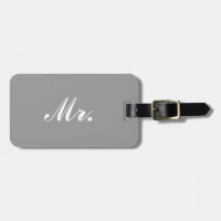 Gray Mr. und Mrs. Gepäckanhänger für ihn