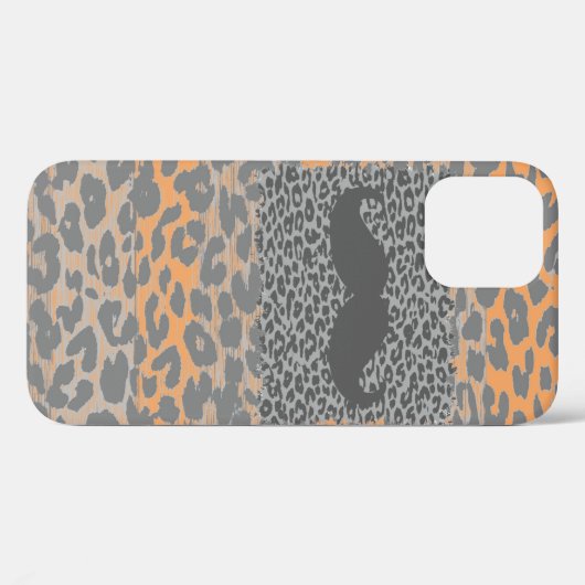 Gray Mustache und Leopard Print Case-Mate iPhone Hülle (Rückseite (Horizontal))