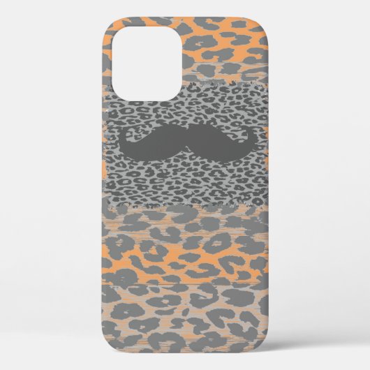 Gray Mustache und Leopard Print Case-Mate iPhone Hülle (Rückseite)