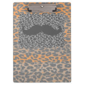 Gray Mustache und Leopard Print Klemmbrett (Vorderseite)