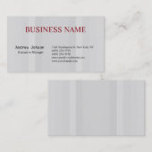 Gray Muster Moderne Elegante Klassik Einfach Visitenkarte (Vorne/Hinten)