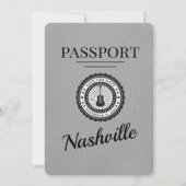 Gray Nashville Passport Save the Date (Vorderseite)