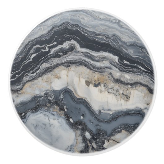 Gray Nature Marmormuster Keramikknauf (Vorderseite)