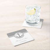 Gray Nautical Anchor Rechteckiger Pappuntersetzer (Vor Ort)