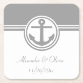 Gray Nautical Anchor Rechteckiger Pappuntersetzer (Vorderseite)