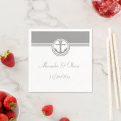 Gray Nautical Anchor Serviette (Beispiel)