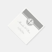 Gray Nautical Anchor Serviette (Ecke)