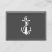 Gray Nautical Anchor Wedding Platzkarten (Rückseite)