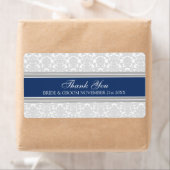 Gray Navy Blue Damask Wedelmarken (Insitu)