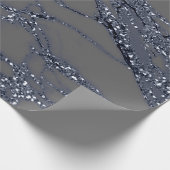 Gray Navy Spark Graphite Glitzer Marmorstein Lux Geschenkpapier (Ecke)