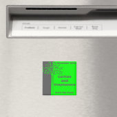 Gray/Neon Green Tree Wedding Magnet Gefallen (In Situ (Geschirrspüler))