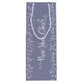 Gray New Year Cheer Elegante Moderne Weiße Schneef Geschenktüte Für Weinflaschen (Rückseite)