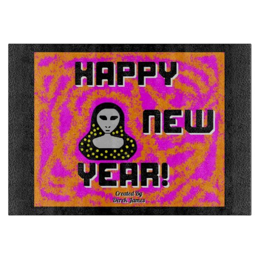 Gray New Year will Cutting Board Schneidebrett (Vorderseite)