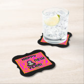 Gray New Year wünscht Bracket Paper Untersetzer (Vor Ort)