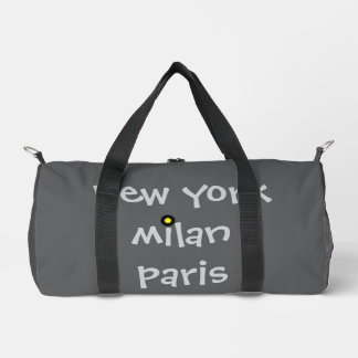 Gray New York London Ibiza Duffle Travel Gym Bag Duffle Bag