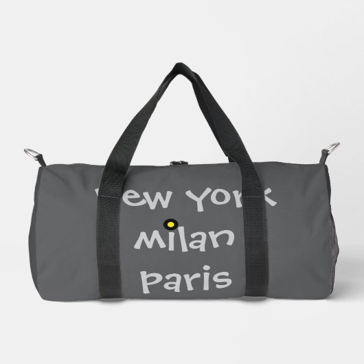 Gray New York London Ibiza Duffle Travel Gym Bag Duffle Bag (Vorderseite)