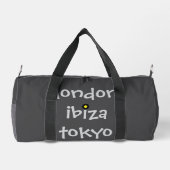 Gray New York London Ibiza Duffle Travel Gym Bag Duffle Bag (Rückseite)