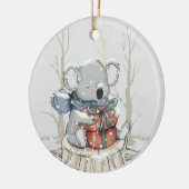 Gray Niedlich Koala Snowfall Keramik Ornament (Links)