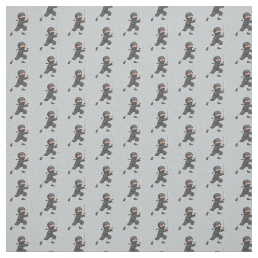 Gray Ninja Design Fabric Stoff (Muster)