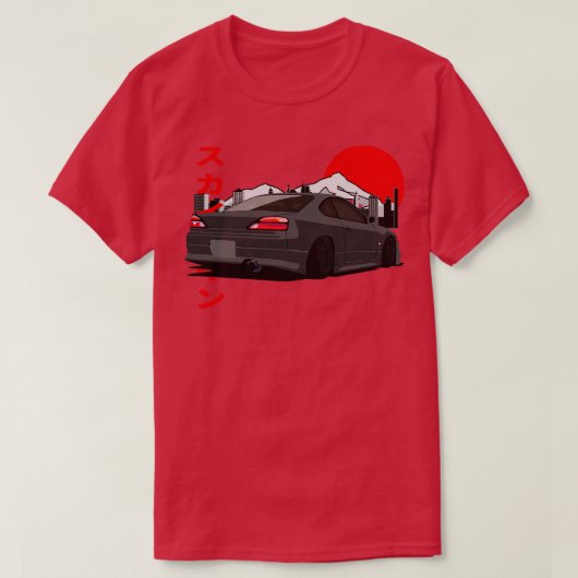 Gray Nissan Silvia S15 Back View T-Shirt (Design vorne)