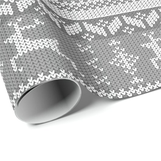 Gray Nordic Style Winter Rentier Geschenkpapier (Rolleneckpunkt)