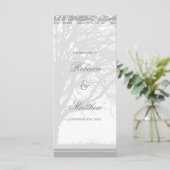 Gray Oak Tree Winter Wedding Programm (Stehend Vorderseite)