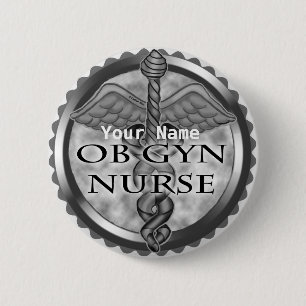 Gray Obgyn Nurse Button