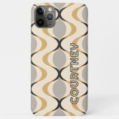 Gray Ochre Mustard Yellow Ivory Ogee Wave Pattern Case-Mate iPhone Hülle (Rückseite)