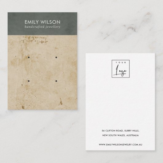 GRAY OLD PAPIERTEXTURE 2 STUDIERENDE ANGABE VISITENKARTE (Vorne/Hinten)