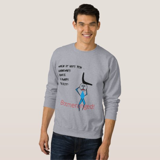 Gray Oma's Advice Basic Boomeranged Sweatshirt (Vorne ganz)