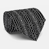 Gray On Black Curvy Twisty Line Drawing Pattern   Krawatte (Gerollt)
