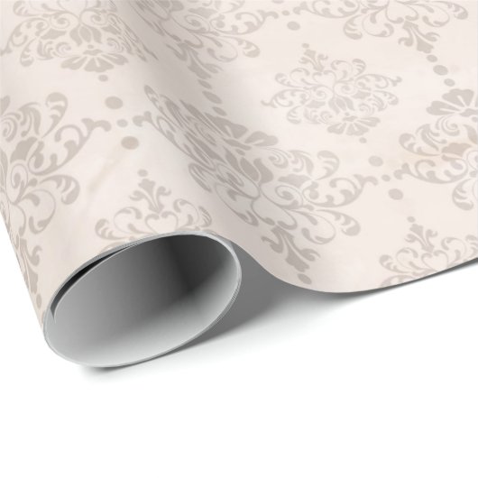 Gray on Gray Damask Geschenkpapier (Rolleneckpunkt)