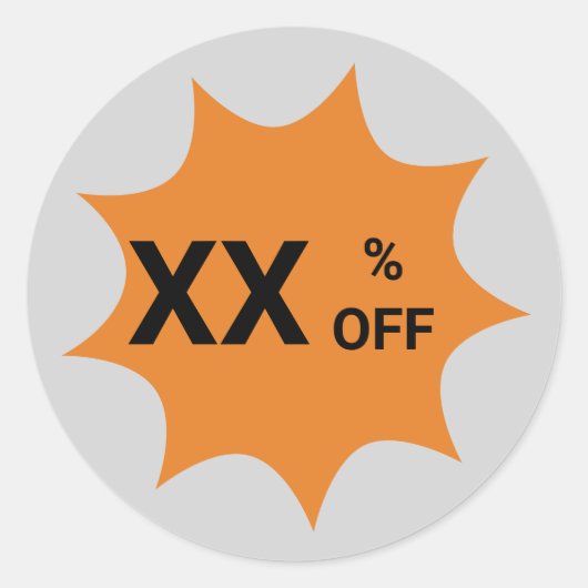 Gray & Orange ・ 9-Punkte-Rabatt auf den Verkauf vo Runder Aufkleber (Vorderseite)