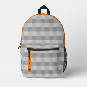 Gray Orange Akzente für Werbepixel Muster Bedruckter Rucksack