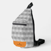 Gray Orange Akzente für Werbepixel Muster Crossbody Bag (Rechte Ecke)