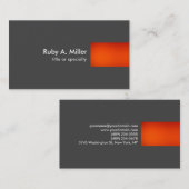 Gray Orange Modern Einzigartiger Schlichter Trend  Visitenkarte (Vorne/Hinten)