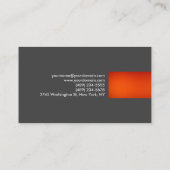 Gray Orange Modern Einzigartiger Schlichter Trend  Visitenkarte (Rückseite)