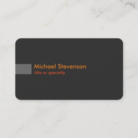 Gray Orange Modern Rounded Corner Business Card Visitenkarte (Vorderseite)