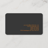 Gray Orange Modern Rounded Corner Business Card Visitenkarte (Rückseite)