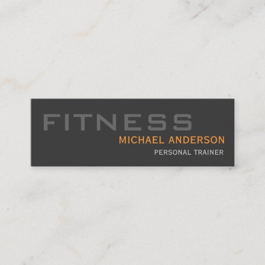 Gray Orange Personal Trainer Einmalige Visitenkart Mini Visitenkarte (Vorderseite)