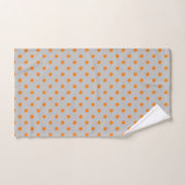 Gray Orange Polka Dot Badhandtuch Set (Handtuch)