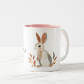 Gray Orange Rabbit Zweifarbige Tasse (VorderseiteRechts)
