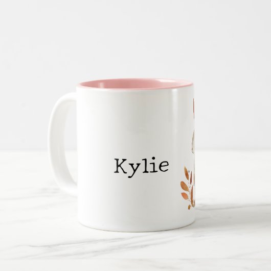 Gray Orange Rabbit Zweifarbige Tasse (Vorderseite Links)