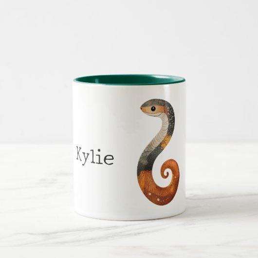 Gray Orange Snake Zweifarbige Tasse (Mittel)