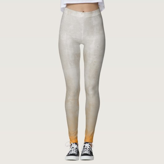 Gray Orange White rustikal Leggings (Vorderseite)